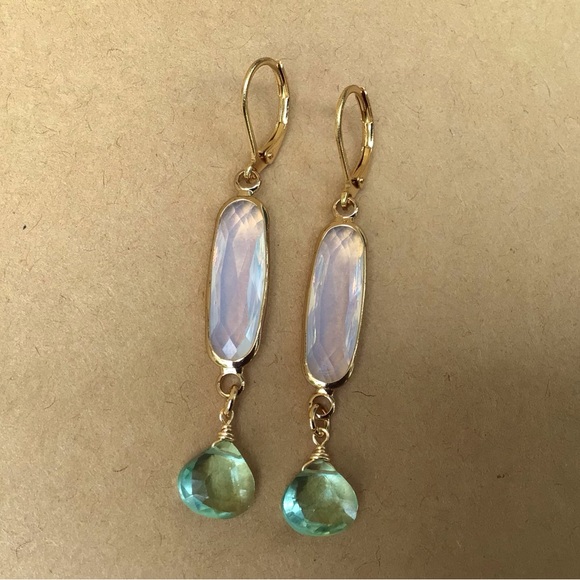 New Sundance Charm Earrings Opalite Aquamarine - Picture 7 of 12